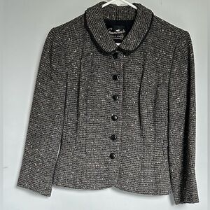 Vintage 60s 3/4 Sleeve Gray Tweed Jacket Size Small